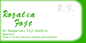 rozalia fojt business card